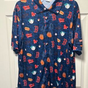 Boston Red Sox MLB Hawaiian Button Up Shirt Baseball SGA Men's Medium